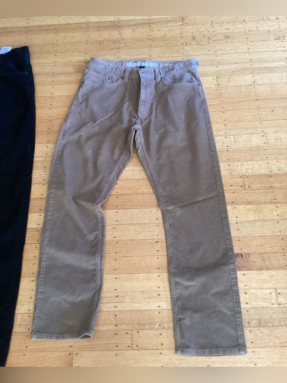 Eddie Bauer Taupe Corduroy Straight-Leg Pants
